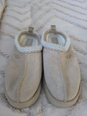 UGG Kids Tan Suede Slip-On Moccasins with Plush Lining